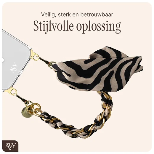 AVY Universeel Sjaal Telefoonkoord / Polsbandje (32CM) Serengeti Zebra afbeelding 7