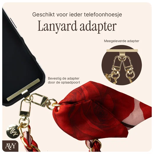 AVY Universeel Sjaal Telefoonkoord / Polsbandje (32CM) Botanique Roses afbeelding 7