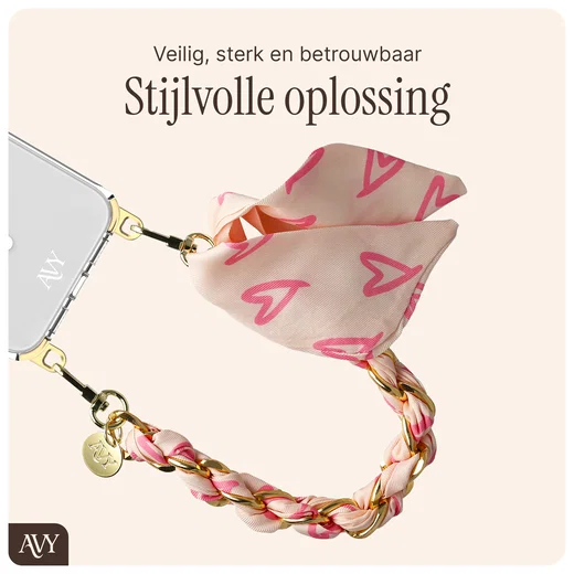AVY Universeel Sjaal Telefoonkoord / Polsbandje (32CM) Cupid Blush afbeelding 7