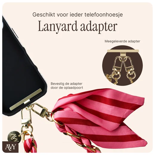 AVY Universeel Sjaal Telefoonkoord / Polsbandje (32CM) Linea Sol afbeelding 8