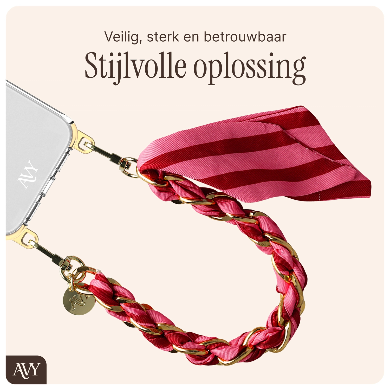AVY Universeel Sjaal Telefoonkoord / Polsbandje (32CM) Linea Sol afbeelding 7