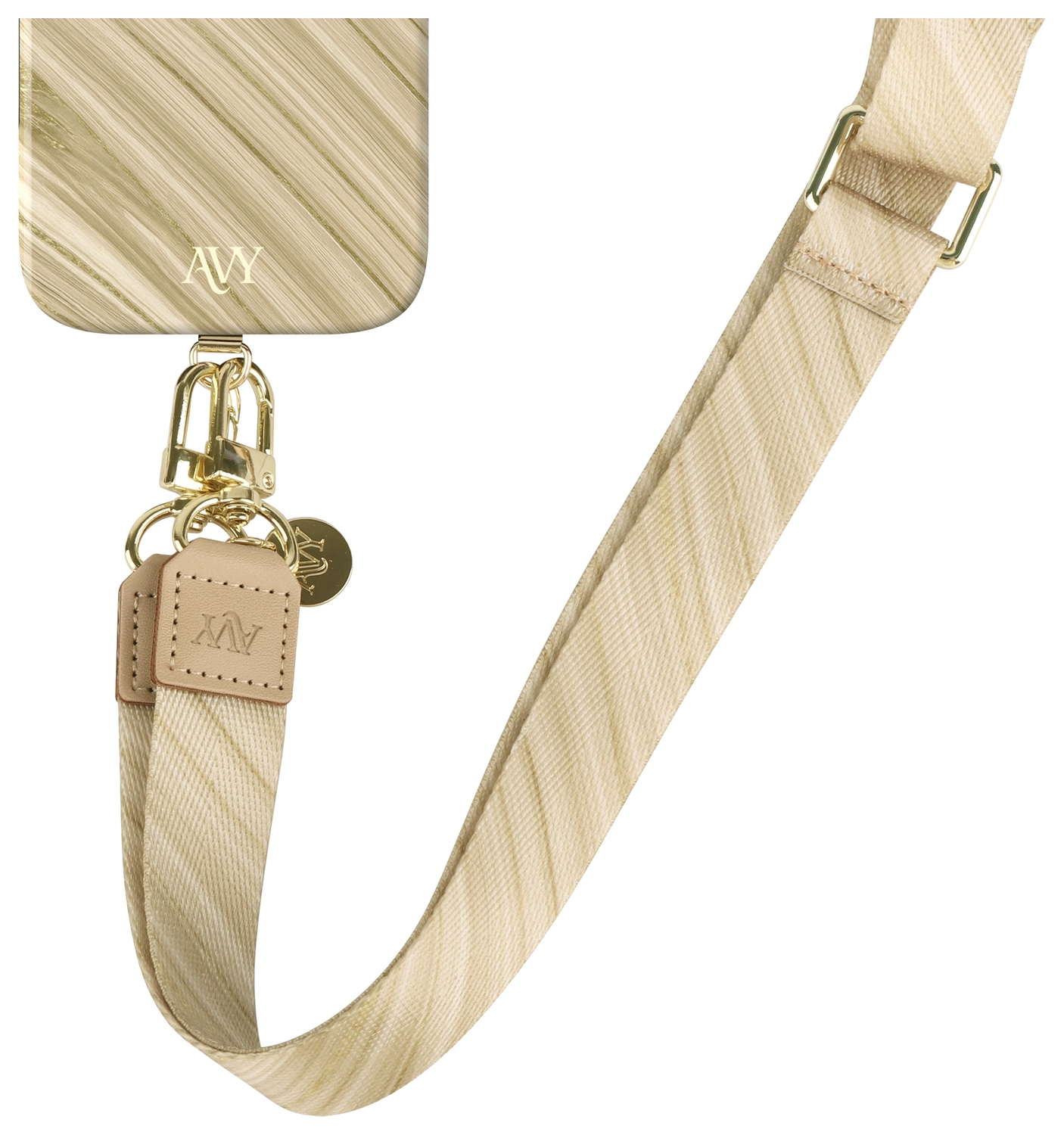 AVY Verstelbaar Nylon Crossbody Telefoonkoord (130CM) Aurum Gold afbeelding 8