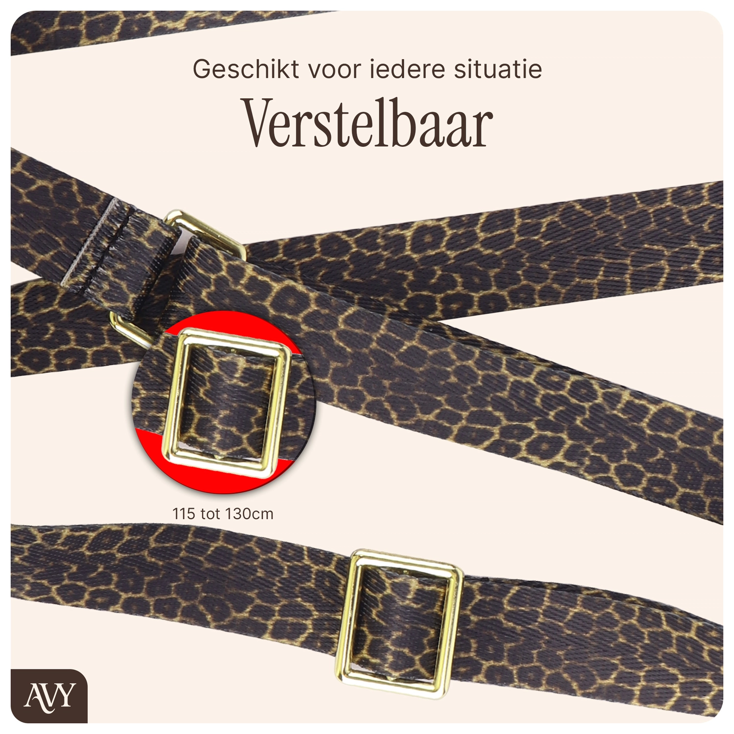 AVY Verstelbaar Nylon Crossbody Telefoonkoord (130CM) Panthera Chic afbeelding 7