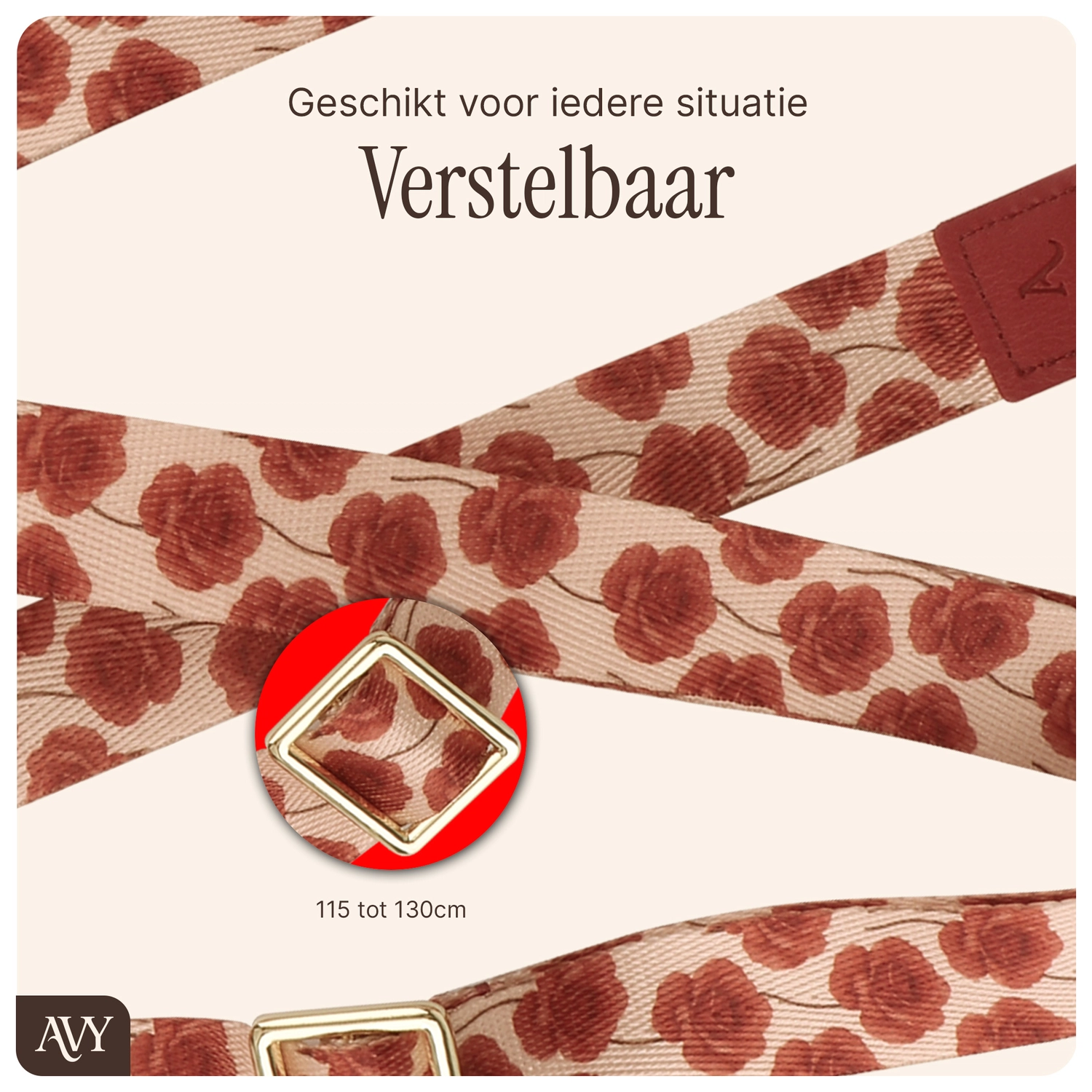 AVY Verstelbaar Nylon Crossbody Telefoonkoord (130CM) Botanique Roses afbeelding 6