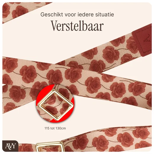 AVY Verstelbaar Nylon Crossbody Telefoonkoord (130CM) Botanique Roses afbeelding 6