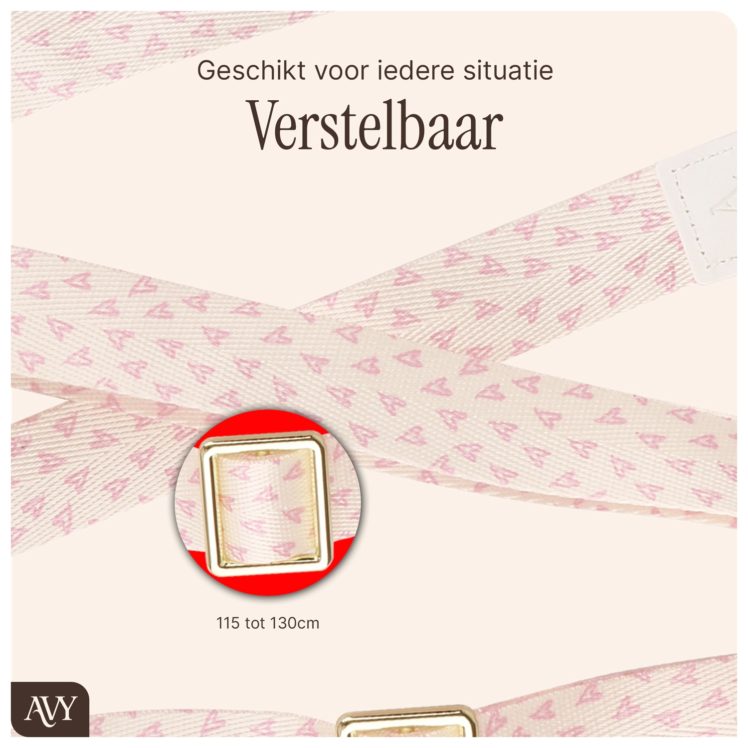 AVY Verstelbaar Nylon Crossbody Telefoonkoord (130CM) Cupid Blush afbeelding 5