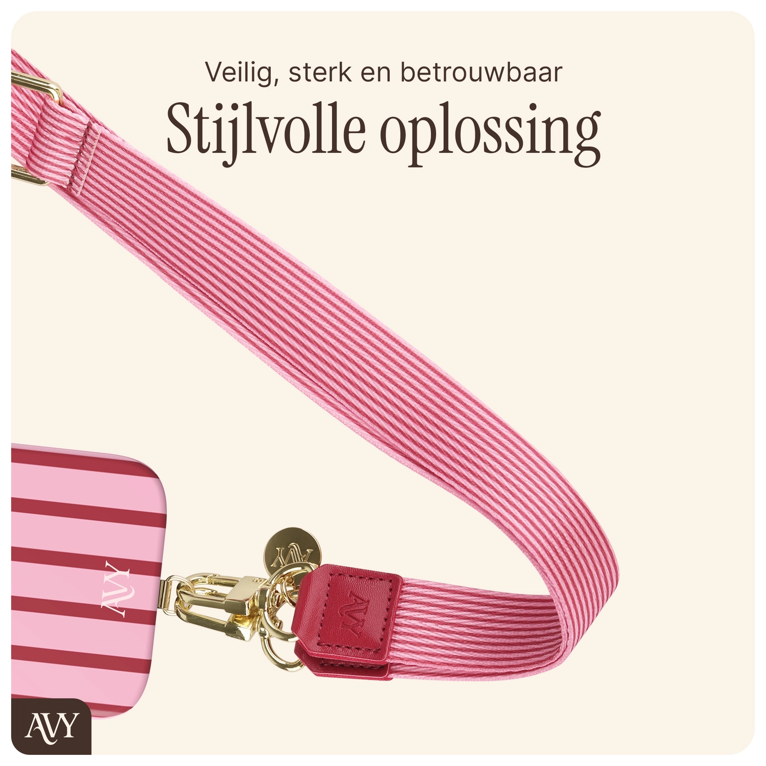 AVY Verstelbaar Nylon Crossbody Telefoonkoord (130CM) Linea Sol afbeelding 6