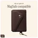AVY MagSafe Kaarthouder / Pasjeshouder met Drukknoop en Haakje Leer Chocolate afbeelding 5