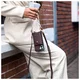 AVY MagSafe Kaarthouder / Pasjeshouder met Drukknoop en Haakje Leer Chocolate afbeelding 2