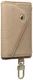AVY MagSafe Kaarthouder / Pasjeshouder met Drukknoop en Haakje Leer Beige afbeelding 8