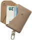 AVY MagSafe Kaarthouder / Pasjeshouder met Drukknoop en Haakje Leer Beige afbeelding 9