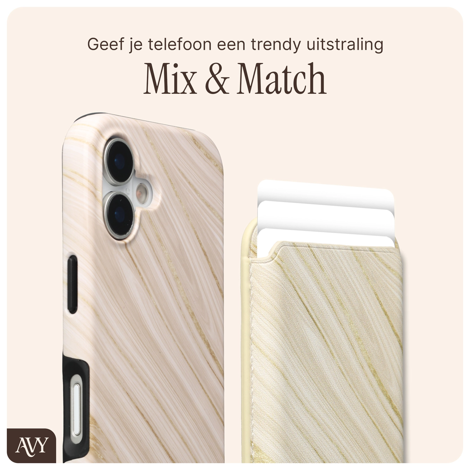 AVY Magnetische Wallet MagSafe Kaarthouder / Pasjeshouder Aurum Gold afbeelding 2