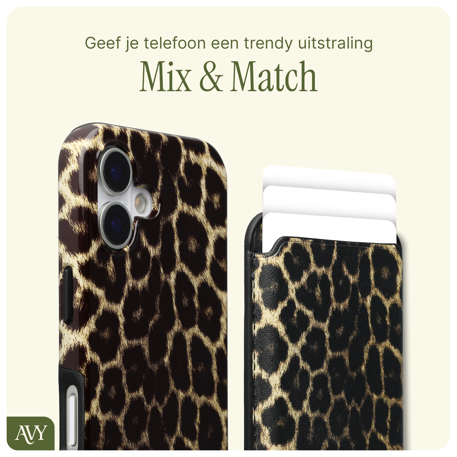 AVY Magnetische Wallet MagSafe Kaarthouder / Pasjeshouder Panthera Chic afbeelding 2