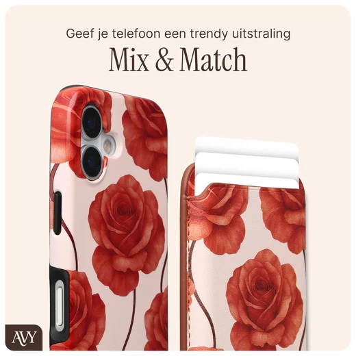 AVY Magnetische Wallet MagSafe Kaarthouder / Pasjeshouder Botanique Roses afbeelding 2