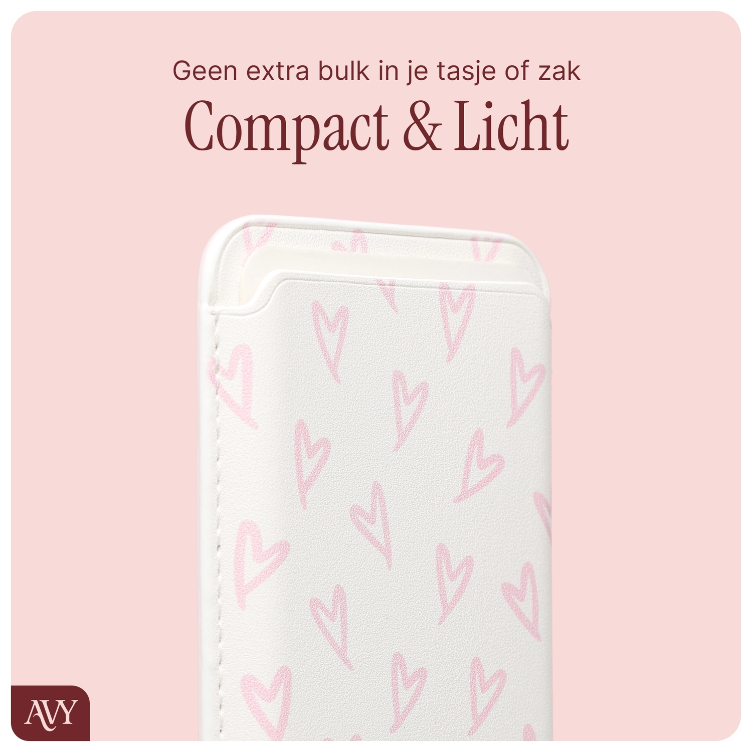 AVY Magnetische Wallet MagSafe Kaarthouder / Pasjeshouder Cupid Blush afbeelding 4