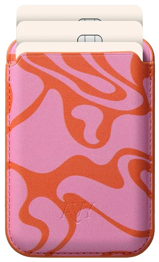 AVY Magnetische Wallet MagSafe Kaarthouder / Pasjeshouder Rosé Twist afbeelding 1