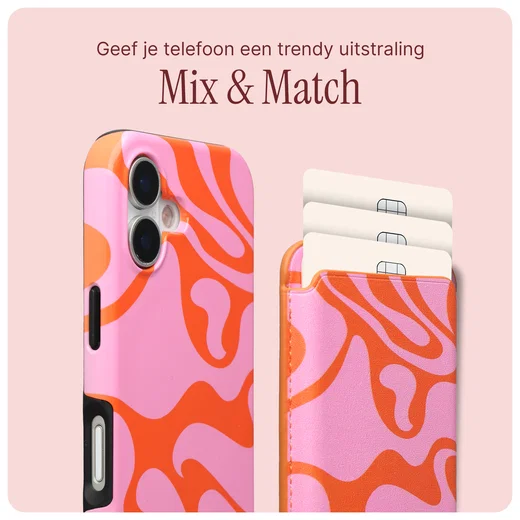 AVY Magnetische Wallet MagSafe Kaarthouder / Pasjeshouder Rosé Twist afbeelding 2