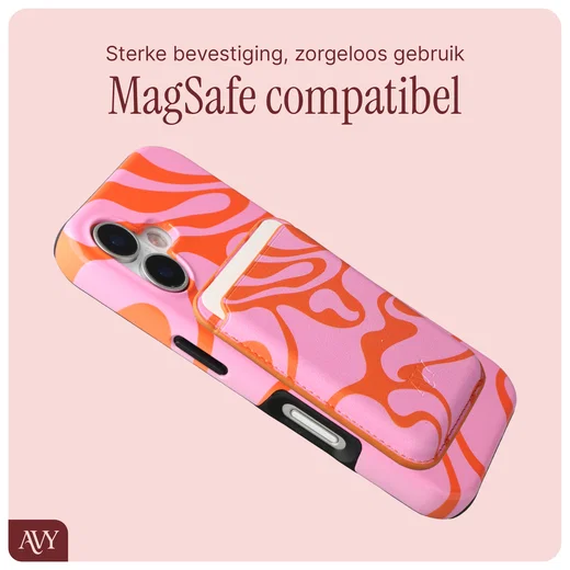AVY Magnetische Wallet MagSafe Kaarthouder / Pasjeshouder Rosé Twist afbeelding 5
