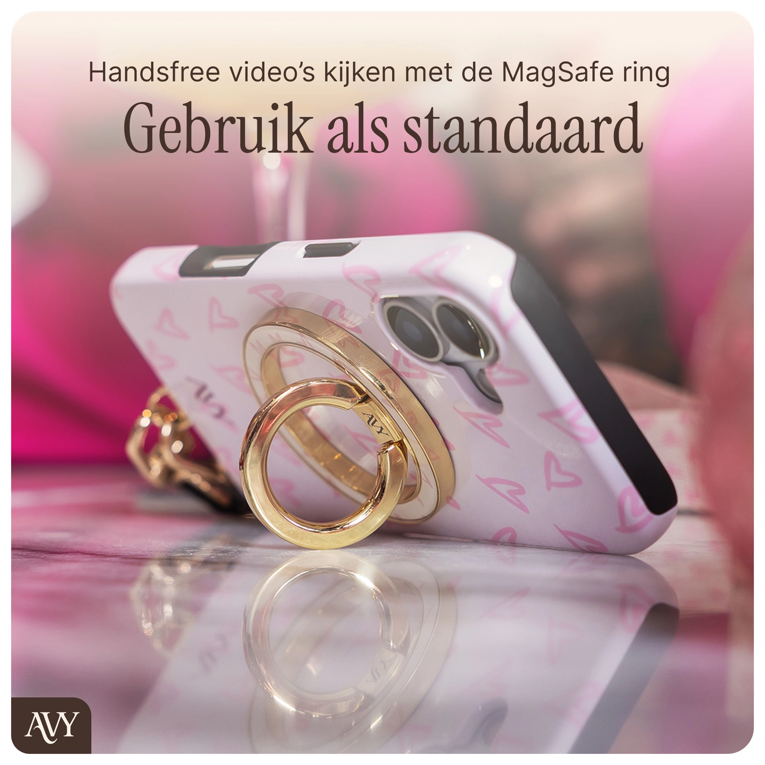 AVY Stand MagSafe Ring Stand / Vinger Houder Aurum Gold afbeelding 4