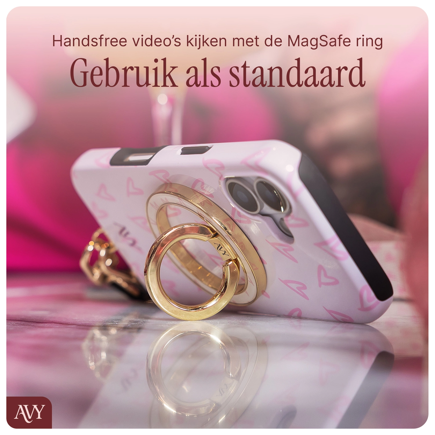AVY Stand MagSafe Ring Stand / Vinger Houder Cupid Blush afbeelding 4