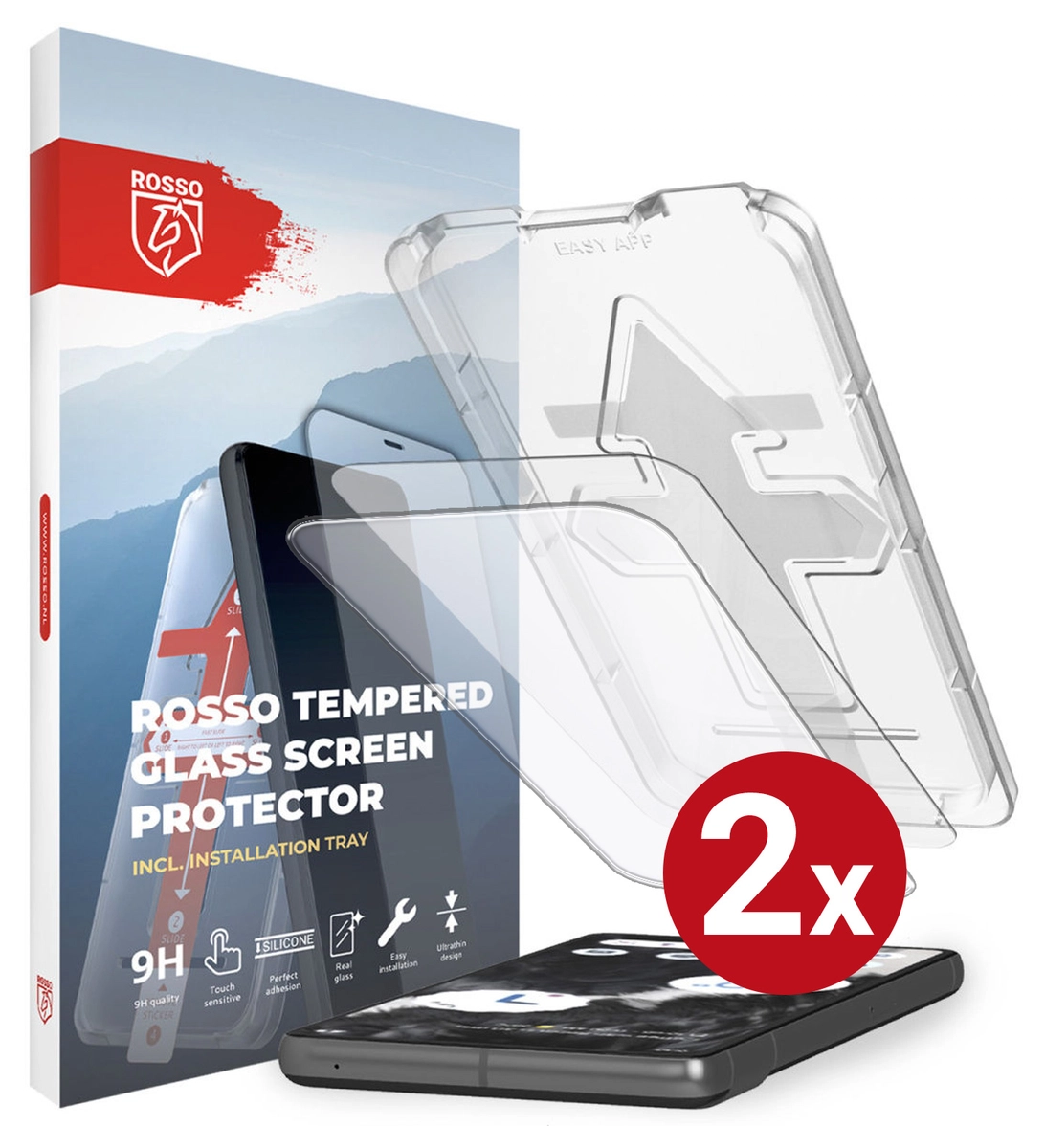 Rosso Google Pixel 7 Tempered Glass met Installatietray (2-Pack) afbeelding 13