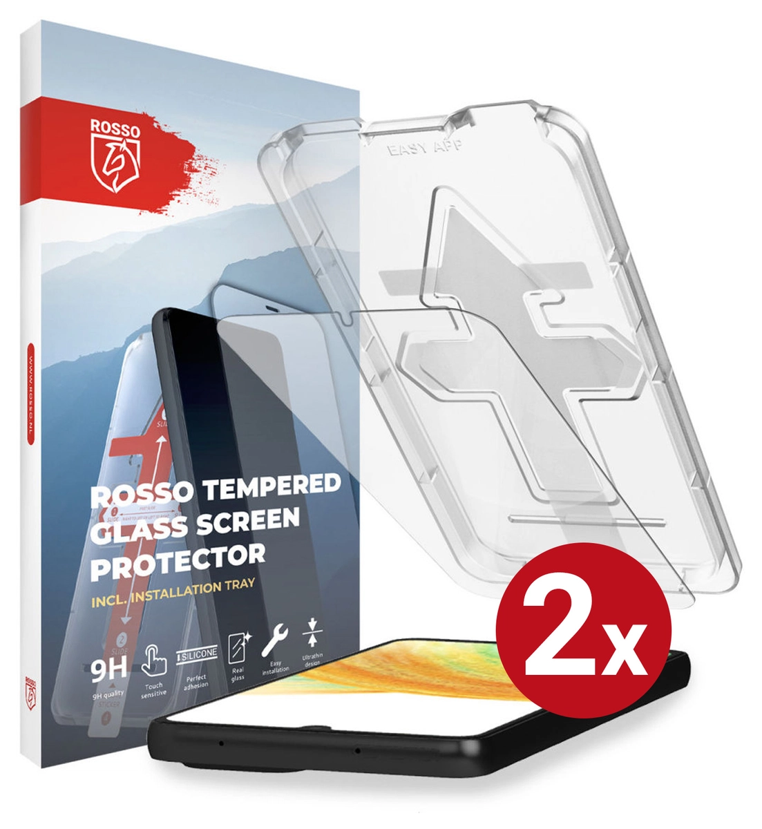 Rosso Samsung Galaxy A33 Tempered Glass met Installatietray (2-Pack) afbeelding 13