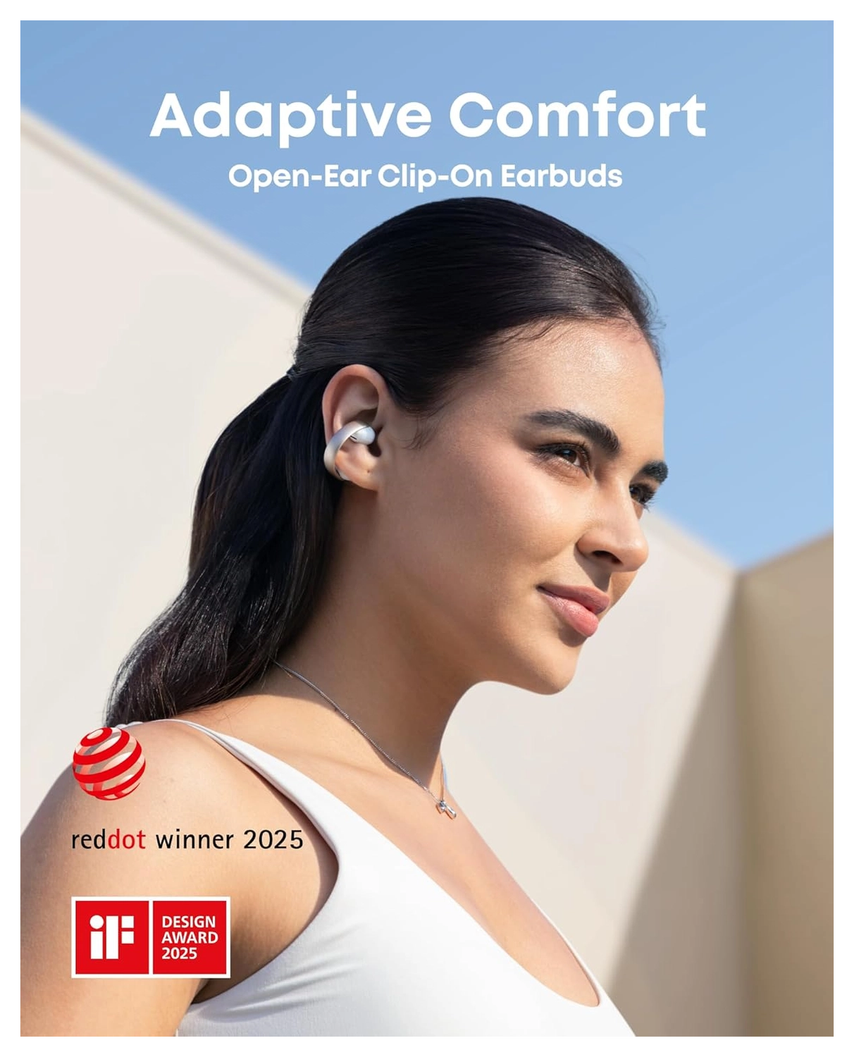 Anker Soundcore Aeroclip Open-Ear Oordopjes True Wireless Bluetooth Wit afbeelding 2