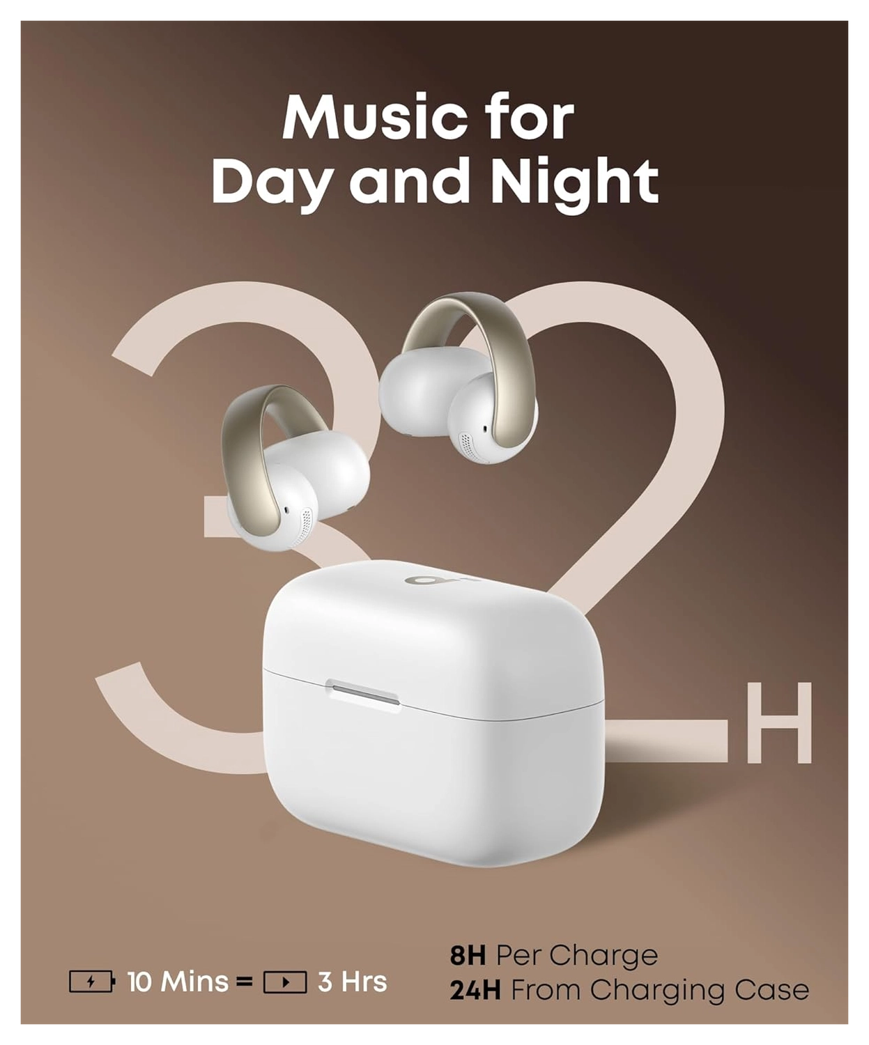 Anker Soundcore Aeroclip Open-Ear Oordopjes True Wireless Bluetooth Wit afbeelding 6