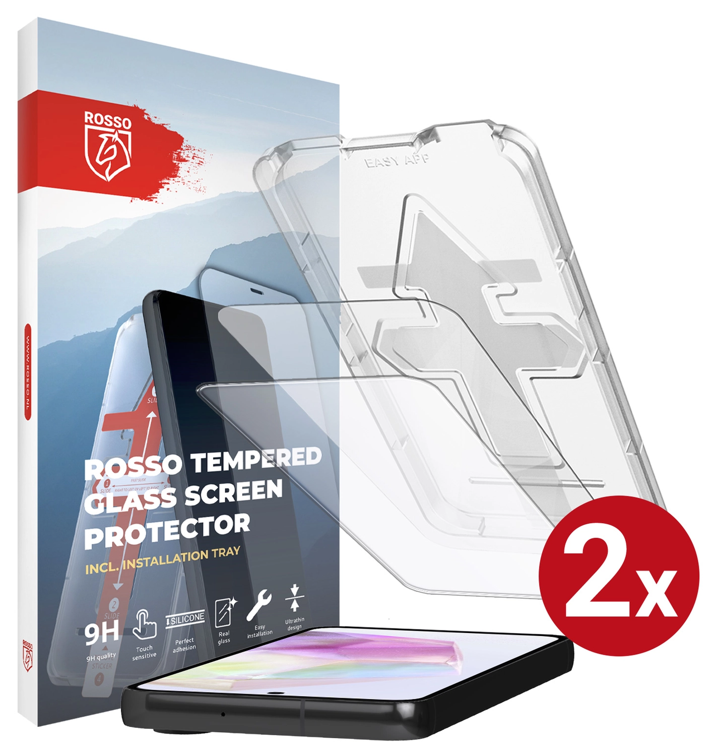 Rosso Samsung Galaxy A35 Tempered Glass met Installatietray (2-Pack) afbeelding 1