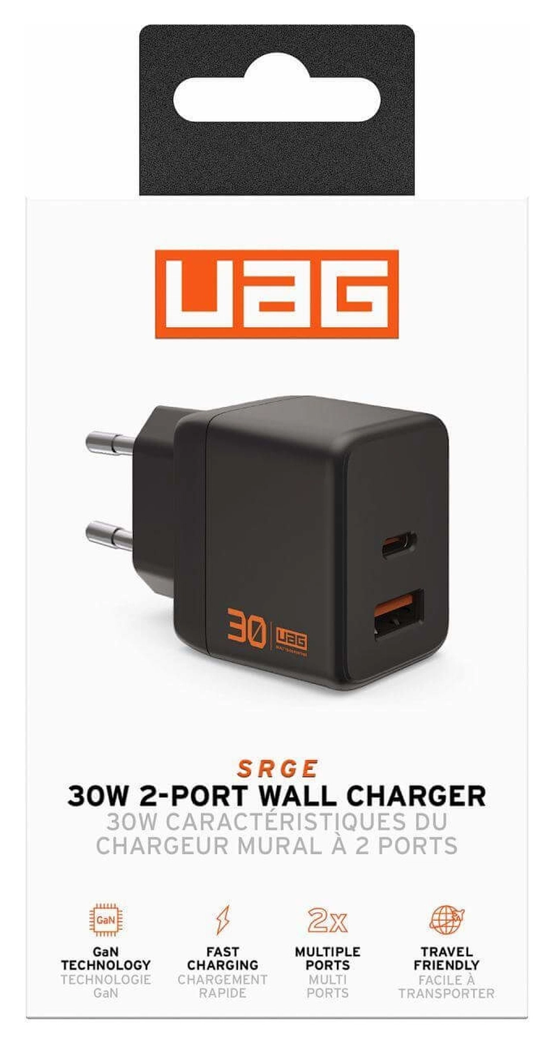 UAG SRGE 30W GaN Power Adapter USB-C/USB-A Snellader Zwart afbeelding 8