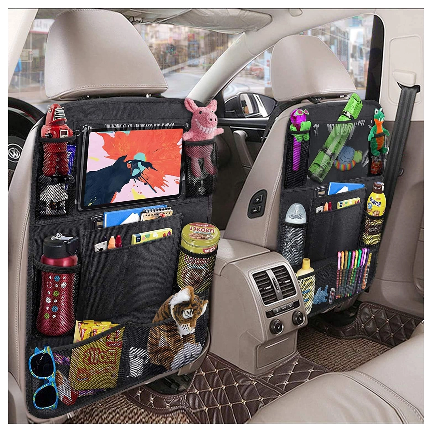 Autostoel Organizer Tas met Opbergvakken en Tablet / iPad Houder (2-Pack) afbeelding 10