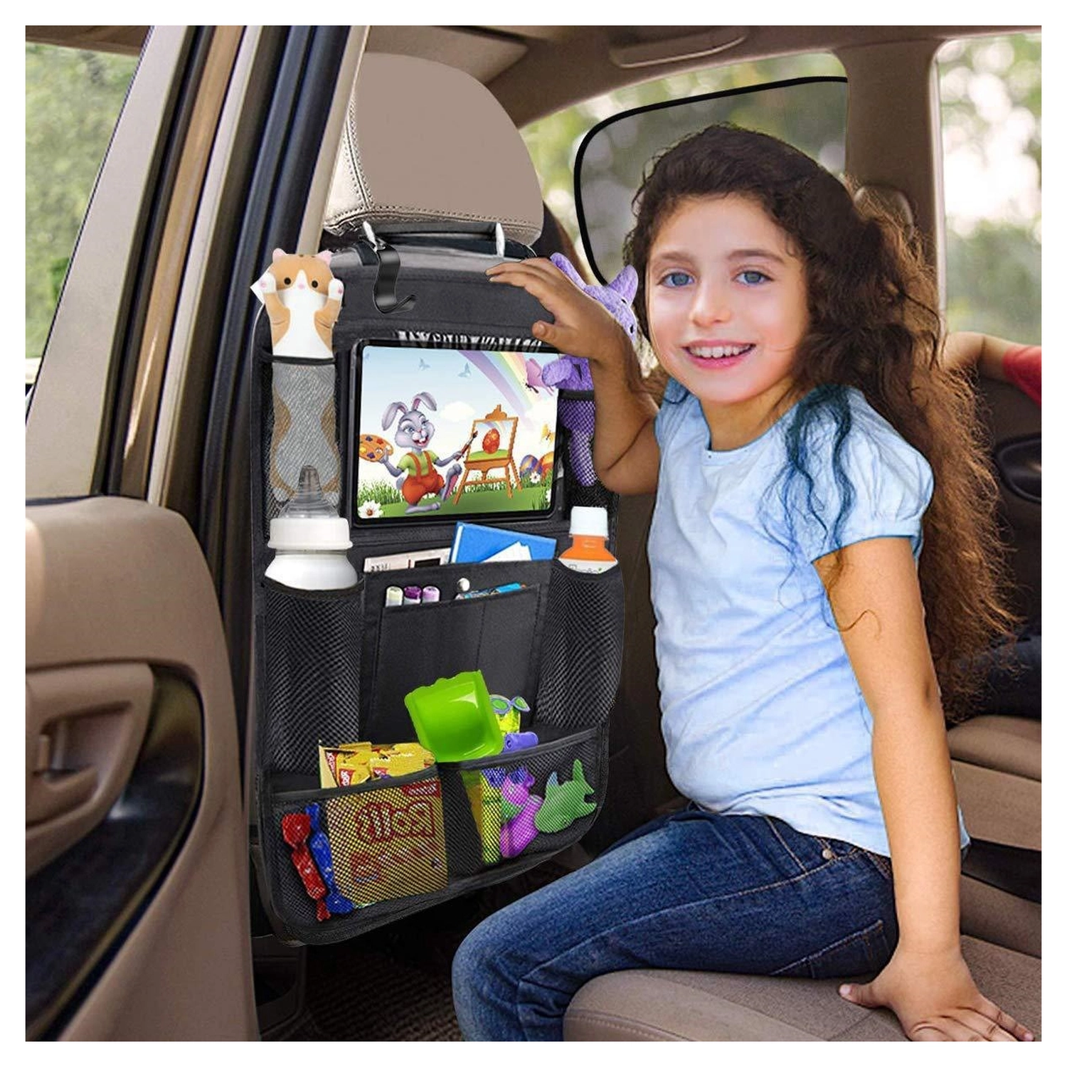 Autostoel Organizer Tas met Opbergvakken en Tablet / iPad Houder (2-Pack) afbeelding 7