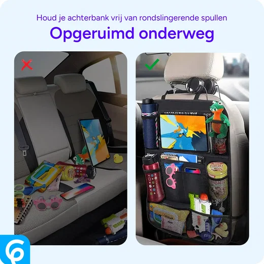 Autostoel Organizer Tas met Opbergvakken en Tablet / iPad Houder (2-Pack) afbeelding 2