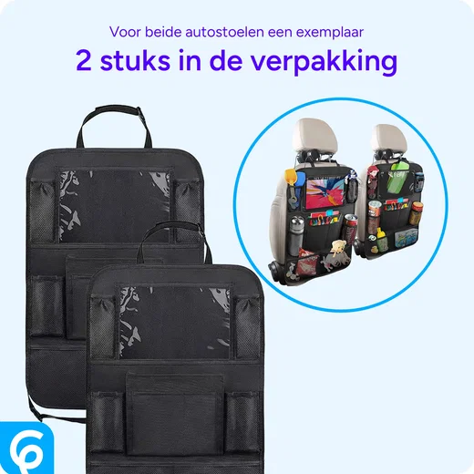 Autostoel Organizer Tas met Opbergvakken en Tablet / iPad Houder (2-Pack) afbeelding 4