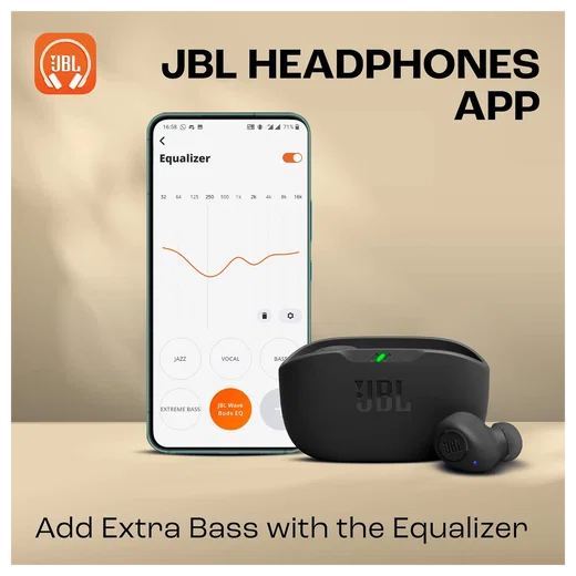 JBL Wave Buds Draadloze Bluetooth 5.2 Oordopjes met JBL Deep Bass Sound Zwart afbeelding 5