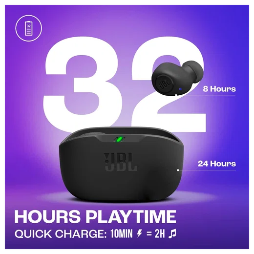 JBL Wave Buds Draadloze Bluetooth 5.2 Oordopjes met JBL Deep Bass Sound Zwart afbeelding 6