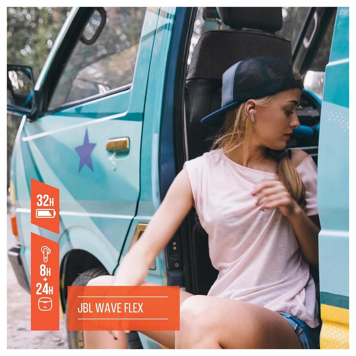 JBL Wave Flex Draadloze Bluetooth In-Ear Oordopjes met JBL Deep Bass Sound Zwart afbeelding 5