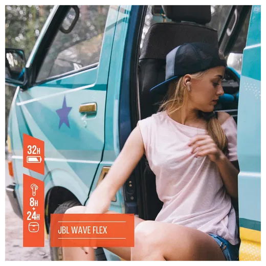 JBL Wave Flex Draadloze Bluetooth In-Ear Oordopjes met JBL Deep Bass Sound Zwart afbeelding 5