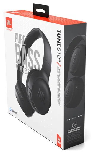 JBL Tune 510BT Draadloze Koptelefoon Bluetooth Over-Ear 40 Uur Batterij Zwart afbeelding 2