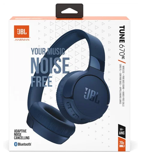 JBL Tune 670NC Draadloze Bluetooth On-Ear Koptelefoon met Noise Cancelling Blauw afbeelding 2