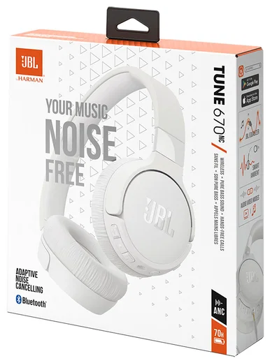 JBL Tune 670NC Draadloze Bluetooth On-Ear Koptelefoon met Noise Cancelling Wit afbeelding 2