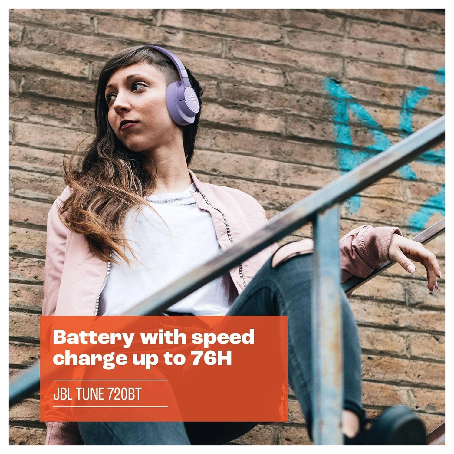 JBL Tune 720BT Draadloze Bluetooth Over-Ear Koptelefoon met 76u Batterij Paars afbeelding 3