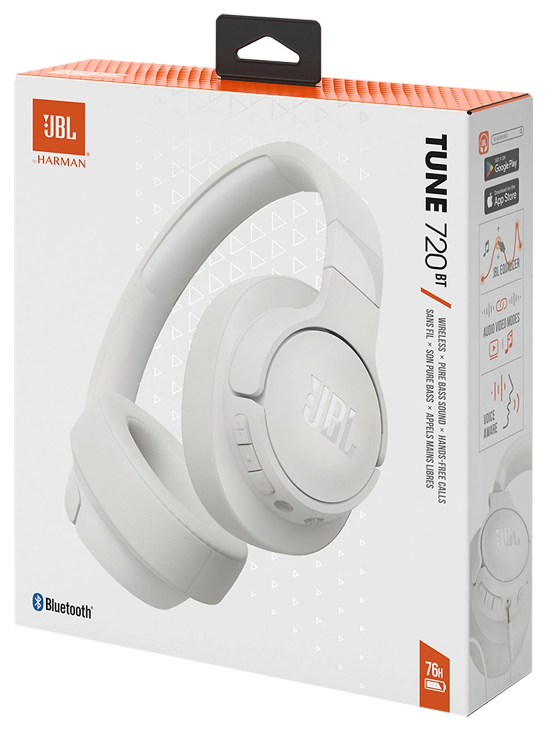 JBL Tune 720BT Draadloze Bluetooth Over-Ear Koptelefoon met 76u Batterij Wit afbeelding 2