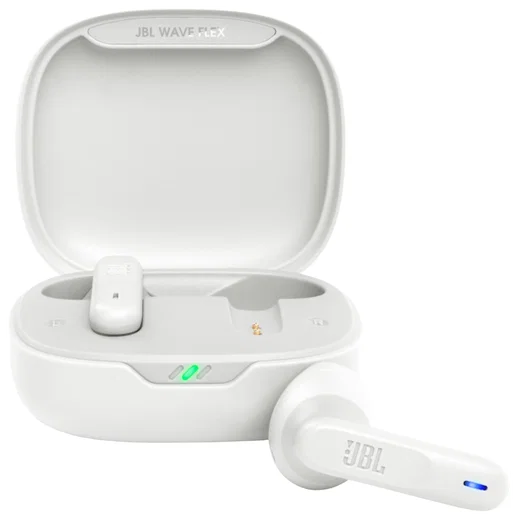 JBL Wave Flex Draadloze Bluetooth In-Ear Oordopjes met JBL Deep Bass Sound Wit afbeelding 1