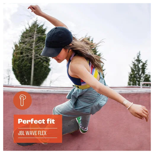 JBL Wave Flex Draadloze Bluetooth In-Ear Oordopjes met JBL Deep Bass Sound Wit afbeelding 6