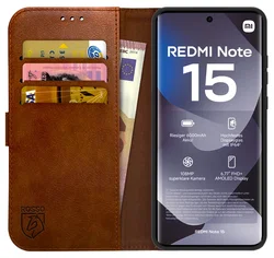 Rosso Element Xiaomi Redmi Note 15 5G Hoesje Book Case Wallet Bruin afbeelding
