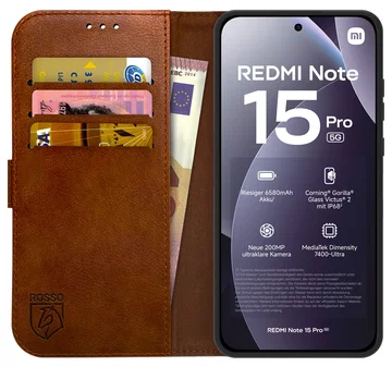 Rosso Element Xiaomi Redmi Note 15 Pro 5G Hoesje Book Case Wallet Bruin