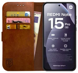 Rosso Element Xiaomi Redmi Note 15 Pro 5G Hoesje Book Case Wallet Bruin afbeelding