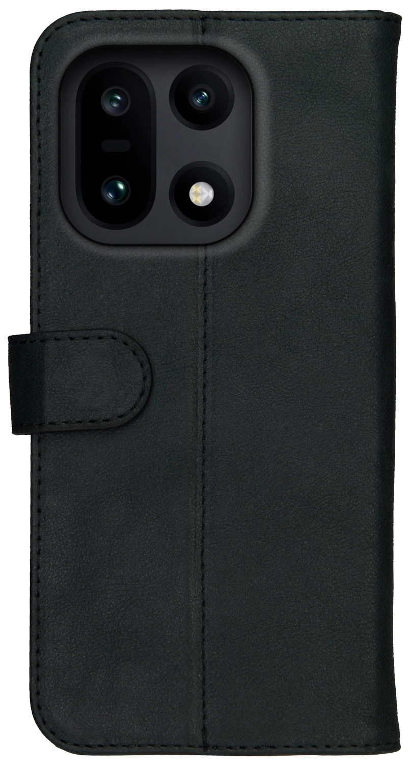 Rosso Deluxe OnePlus 15 Hoesje Echt Leer Book Case Zwart afbeelding 13