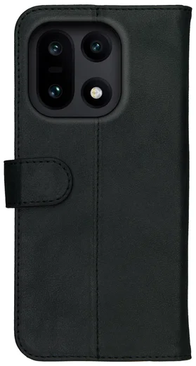Rosso Deluxe OnePlus 15 Hoesje Echt Leer Book Case Zwart afbeelding 13